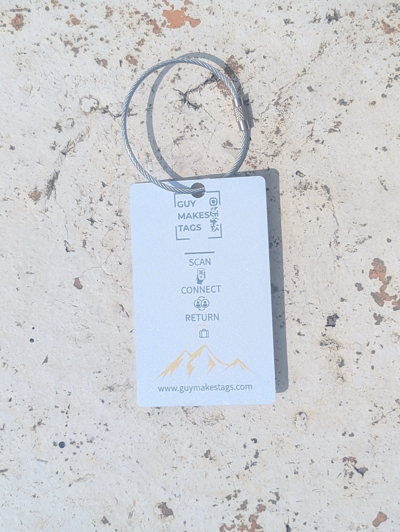 Custom aluminum Smart Recovery Tag with personalized QR design for lost item recovery