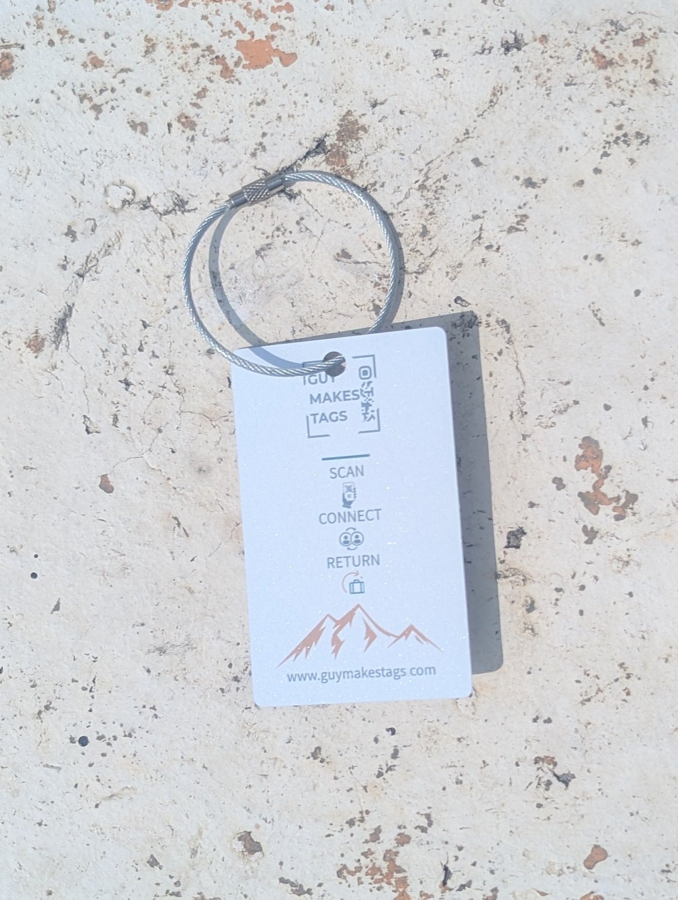 Custom aluminum Smart Recovery Tag with personalized QR design for lost item recovery