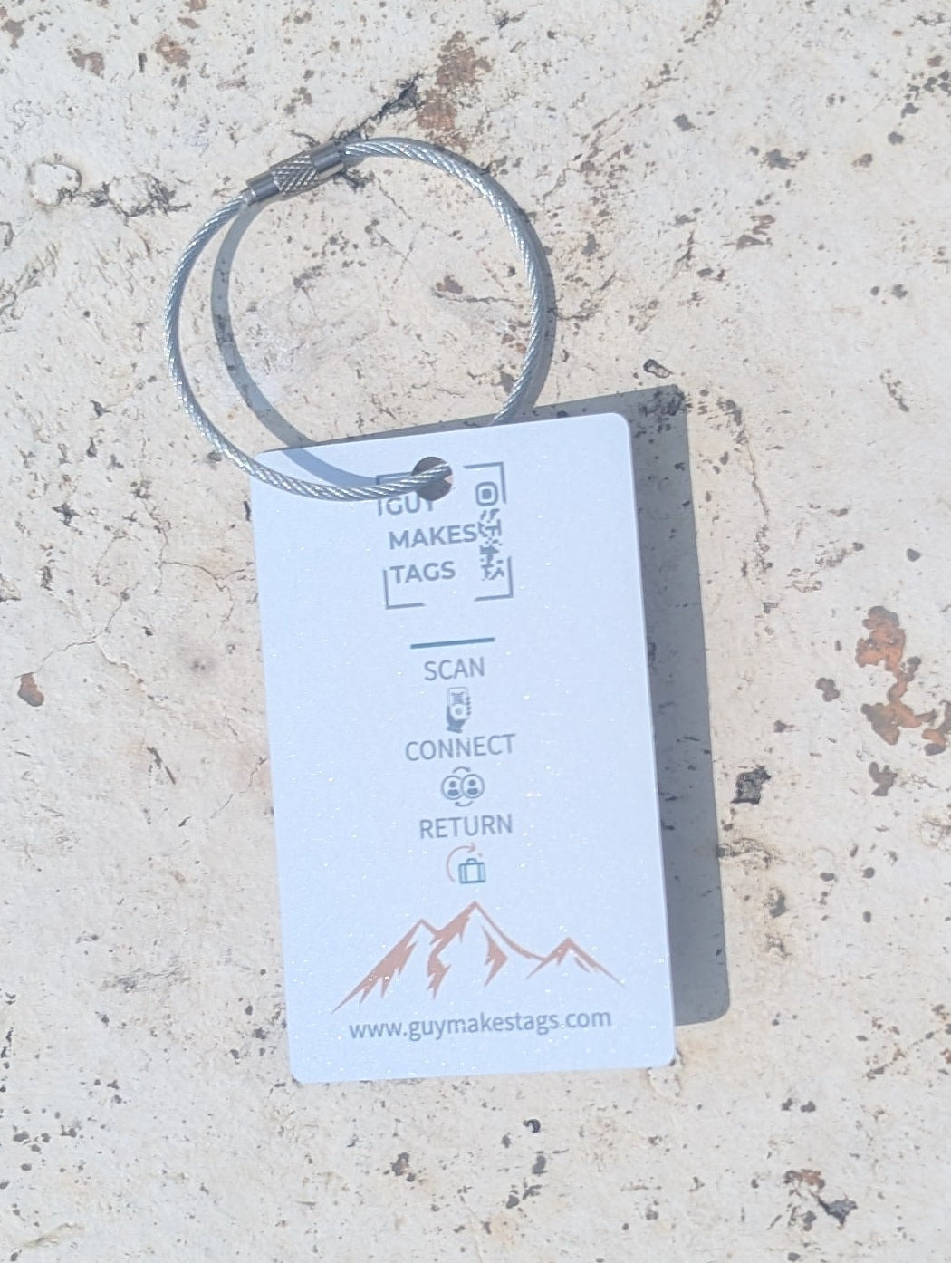 Custom aluminum Smart Recovery Tag with personalized QR design for lost item recovery