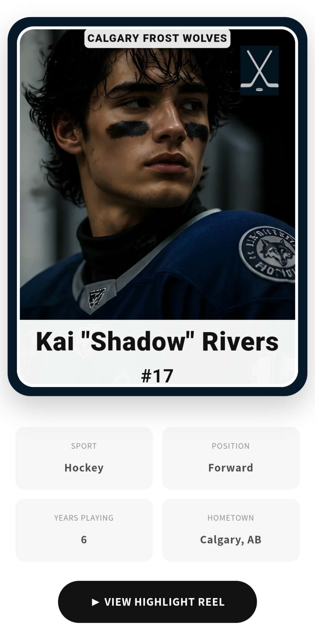 Personalized digital athlete profile connected to a GMT Athlete Card with player information and achievements
