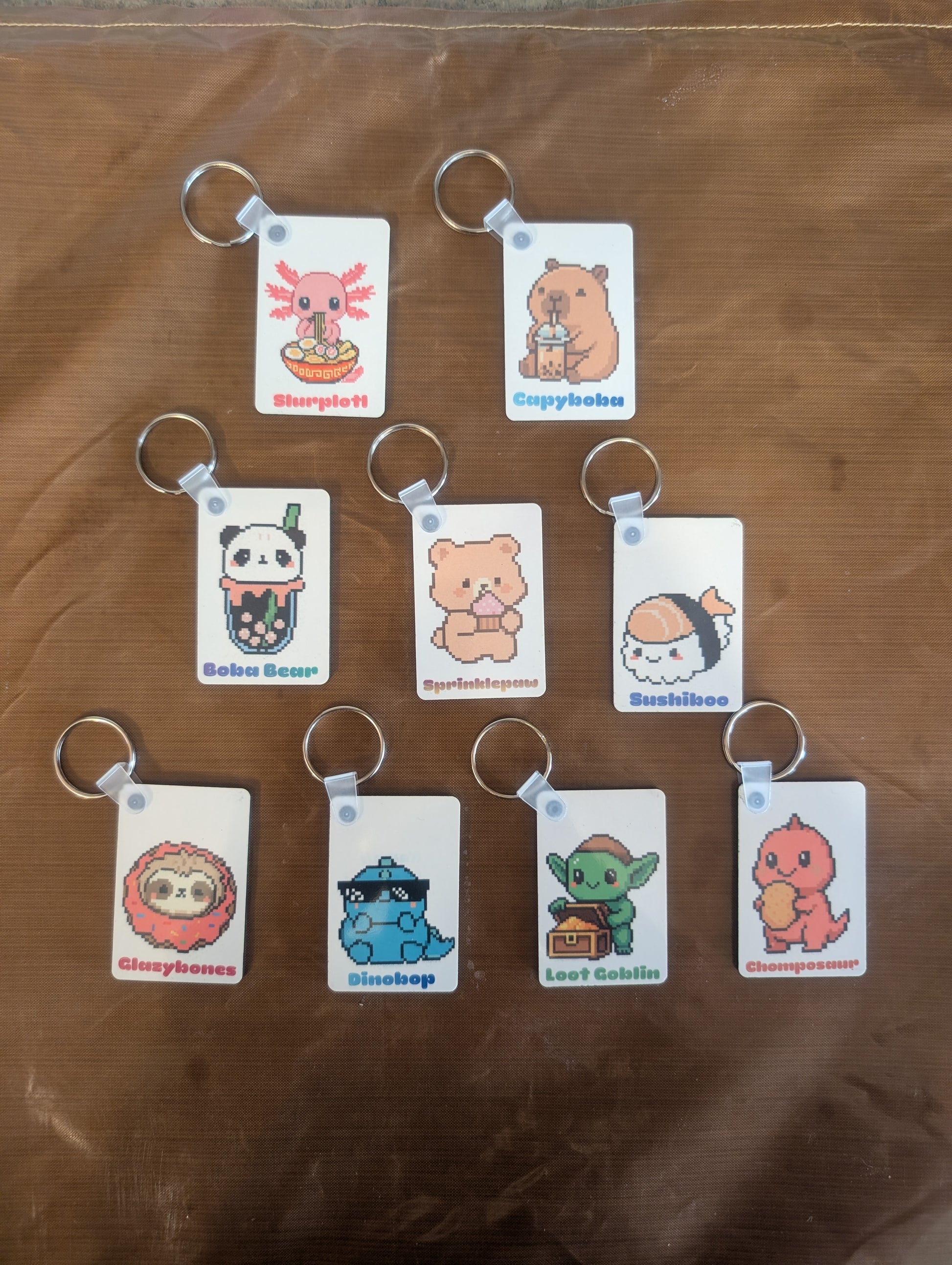 Kawaii collectible keychain design from Guy Makes Tags