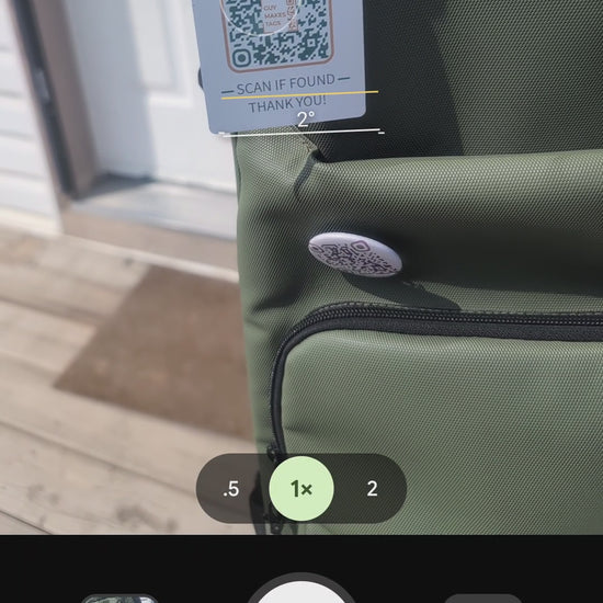 Smart Recovery Tag being scanned to access a personalized lost item recovery profile